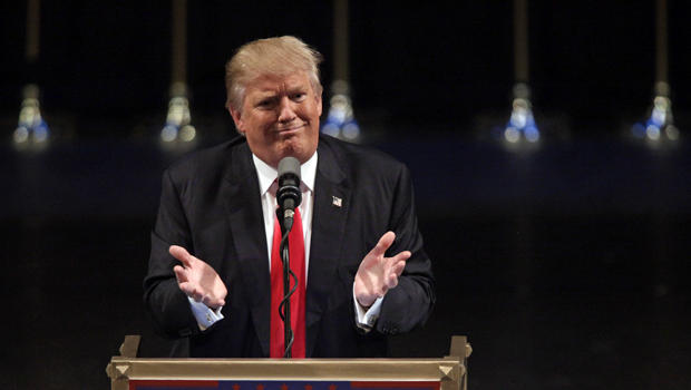 US Republican presidential candidate Donald Trump speaks during a rally at the Treasure Island Hotel in Las Vegas on June 18, 2016. / AFP / JOHN GURZINSKI        (Photo credit should read JOHN GURZINSKI/AFP/Getty Images)